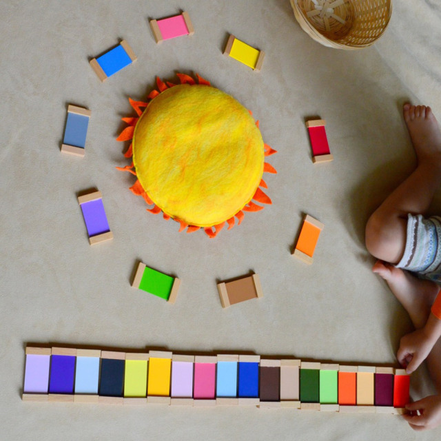 StarLink Early Education Sensory Training Toys Beech Wood Color Card Montessori Toys Color Tablets