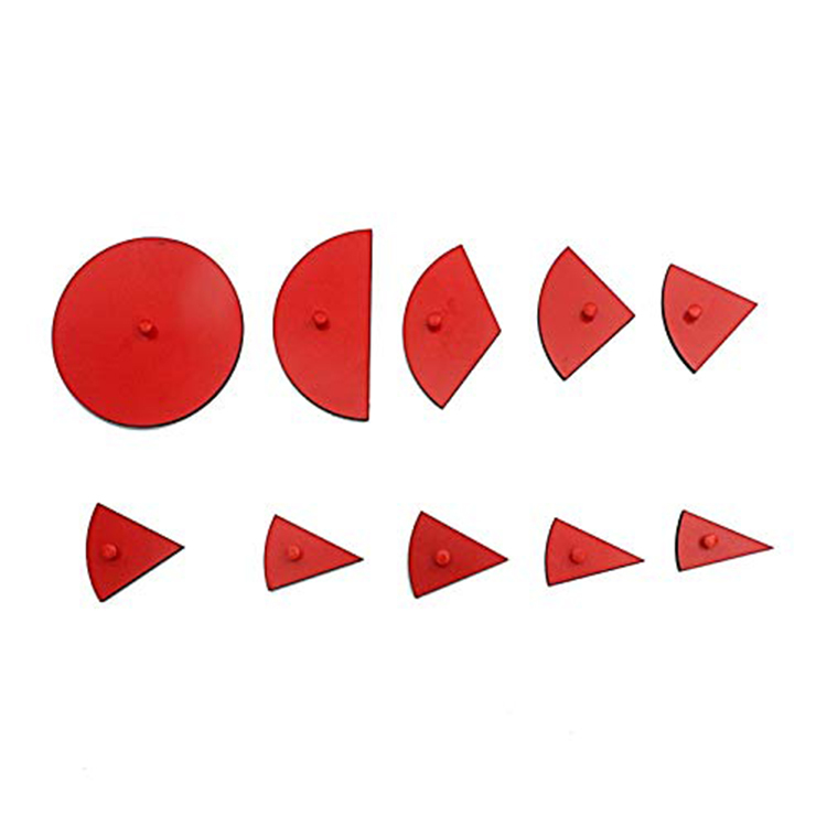 Early Learning Teaching Resources Montessori Math Metal Materials Wooden Educational Toys Metal Fraction Circles With Stands
