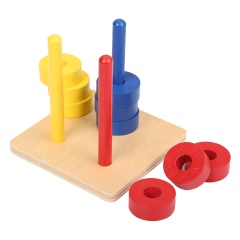Beech Wooden Baby Toddler Educational Toys Montessori Cubes On Vertical Dowel For Children Juegos Didacticos Montessori