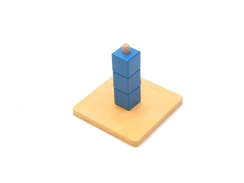 Beech Wooden Baby Toddler Educational Toys Montessori Cubes On Vertical Dowel For Children Juegos Didacticos Montessori