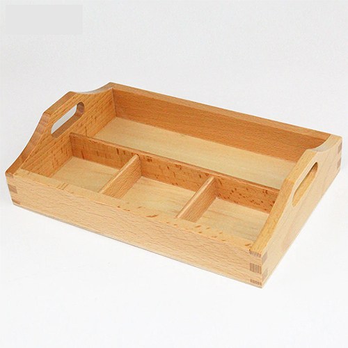 Montessori Baby Toy Wooden 4 Compartment Sorting Tray Early Education Preschool Toys Brinquedos Juguetes