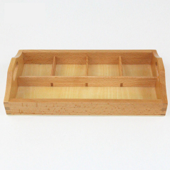 High Quality Montessori Material Wooden Toy 3 Compartment Sorting Tray Bead Storage Box