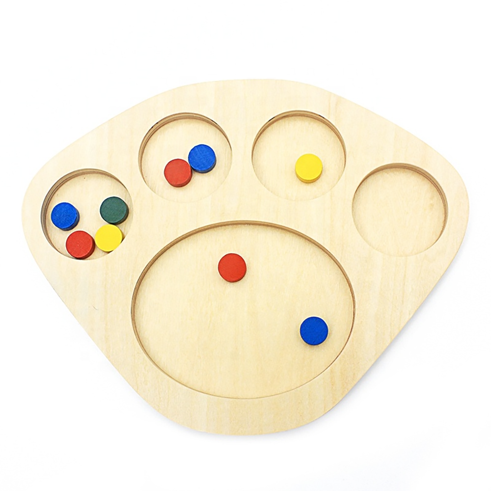 Starlink High Quality Educational Wooden Toys For Children Montessori 4 Compartment Sorting Tray Toys