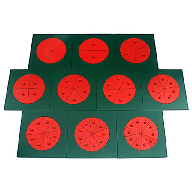 StarLink Montessori Educational Toys Red Knob Fraction Metal Squares For Preschool Kids