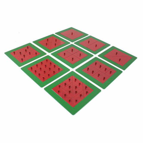 StarLink Montessori Educational Toys Red Knob Fraction Metal Squares For Preschool Kids