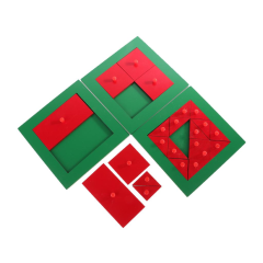 StarLink Montessori Educational Toys Red Knob Fraction Metal Squares For Preschool Kids