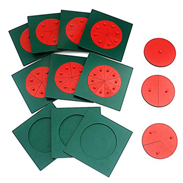 StarLink Montessori Educational Toys Red Knob Fraction Metal Squares For Preschool Kids