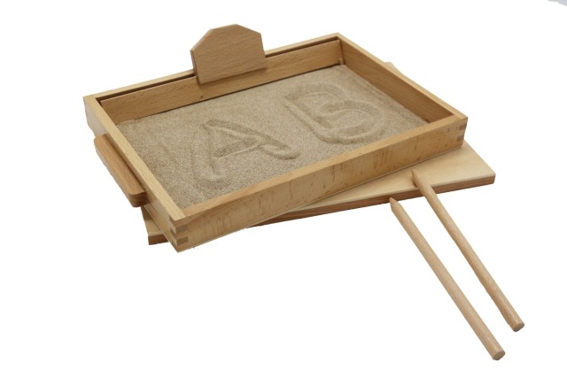 Wooden Montessori Educational Toys For Children Kids Sand Table Practice Writing Painting Scraping Sandbox Toy