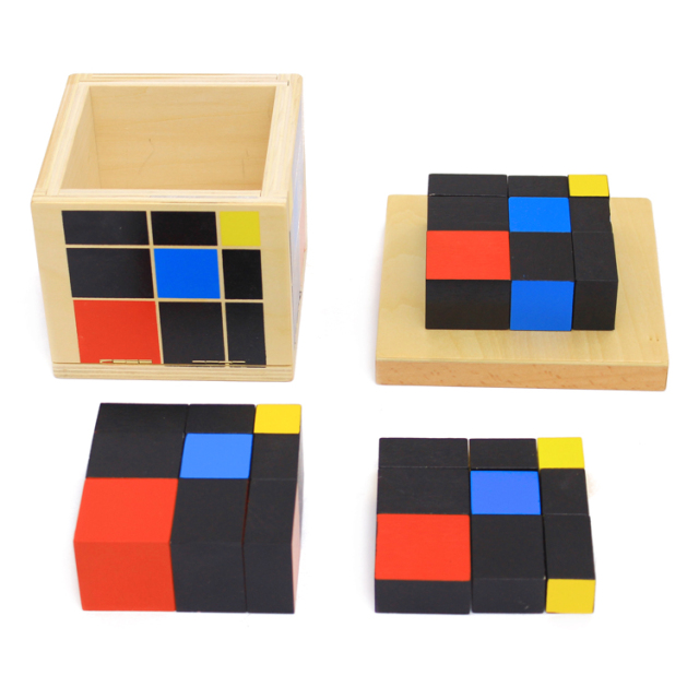 Montessori Primary School Teaching Aids Matching Geometry Equipmens Arithmetic Trinomial Cube