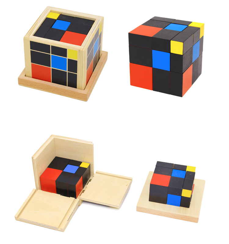 Montessori Primary School Teaching Aids Matching Geometry Equipmens Arithmetic Trinomial Cube