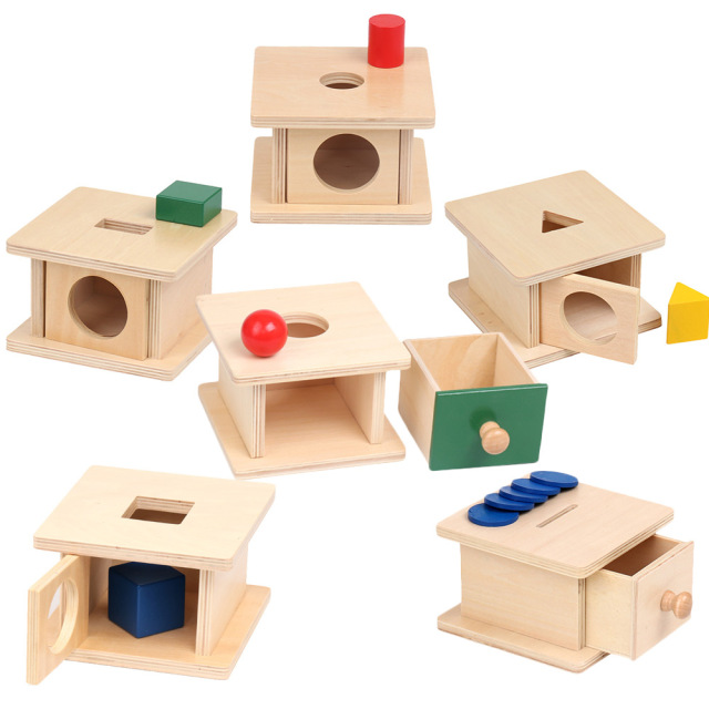 Montessori Infant Materials Toddler Imbucare Box Preschool Learning Toy Educational Wooden Toy