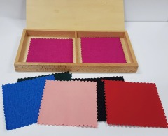 2022 Hot Selling Kids Educational Toys Montessori Wooden Sensori Material Fabric Box