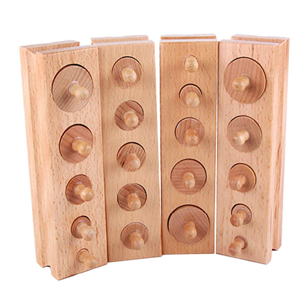 Wooden Baby Educational Toys Learning Wooden Baby Montessori Materials Math Toys Infant Knobbed Cylinders