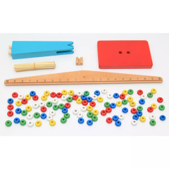 Wholesale Montessori Material Wooden Educational Toy Sensorial Balance Wooden Toys Vertical Rods Stacking Scales