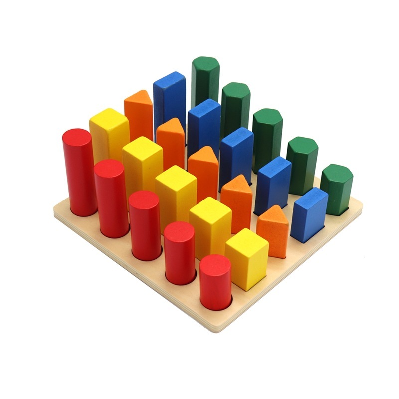 Baby Toys Montessori Wooden Toys Education Early Learning Wood Blocks Sensory Teaching Aids Wooden Toys Geometry Ladder