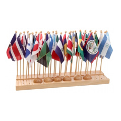 Starlink Montessori Materials Kids Toys Wooden Stand For North America Flag Set