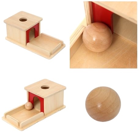 Montessori Object Fitting Exercise Ball with Box Baby Basic Life Skill Practice Toy Montessori Material Toy