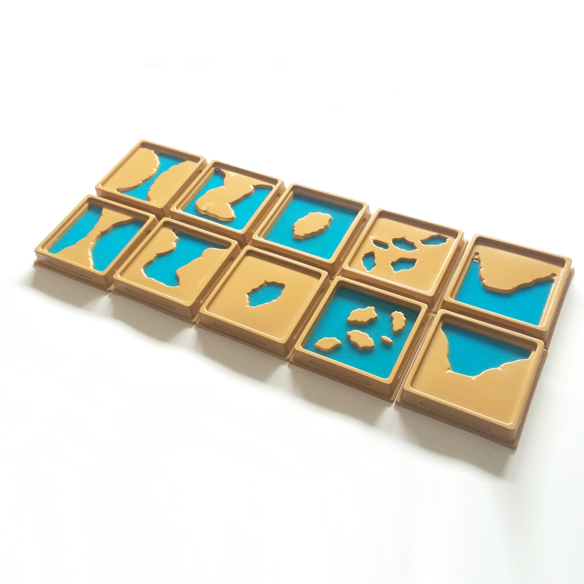 Montessori Material Learning Toys Geography Toys Baby Wooden Toy Montessori Land And Water Form Trays