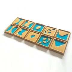 Montessori Material Learning Toys Geography Toys Baby Wooden Toy Montessori Land And Water Form Trays