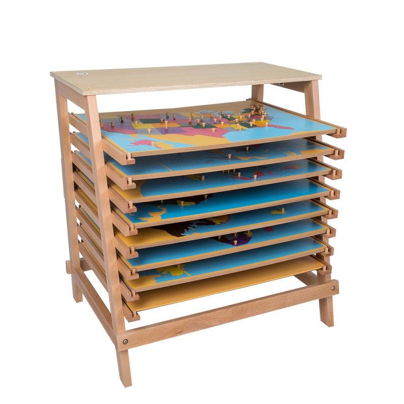 Montessori Wooden Toys Geography Maps Montessori Materials Puzzle Map Stand With 8 Puzzle Maps