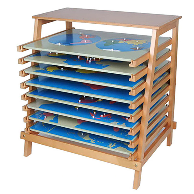 Montessori Wooden Toys Geography Maps Montessori Materials Puzzle Map Stand With 8 Puzzle Maps