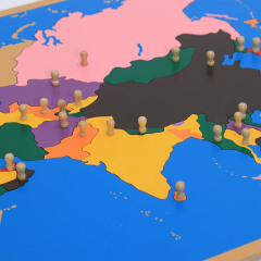 Starlink Early Learning Kindergarten Kids Wooden Montessori Map Puzzle Map Of Asia Puzzle Map