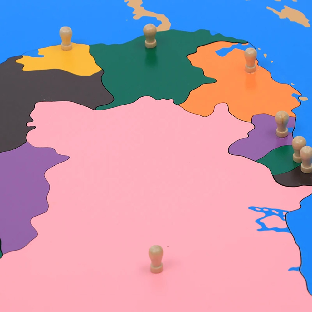 Wooden Children's Teaching Toys Kindergarten Equipment Manufactures Montessori Puzzle Map Of South America