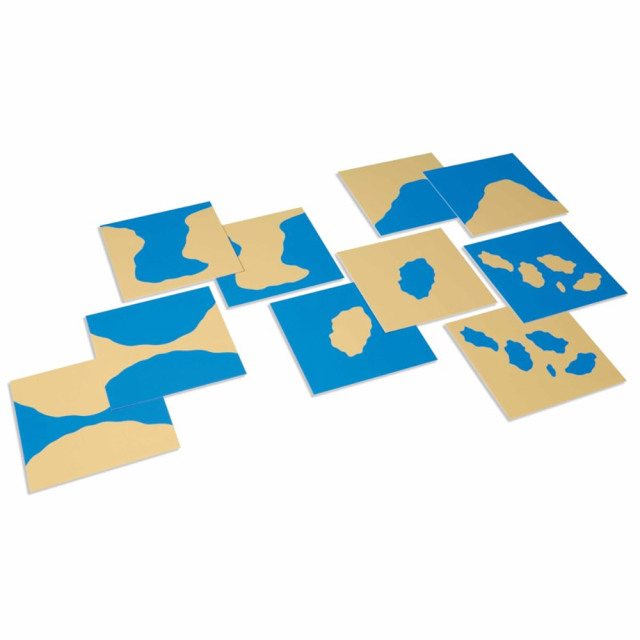 Montessori Land Forms Wooden Sandpaper Cards With Wooden Case Montessori Toys