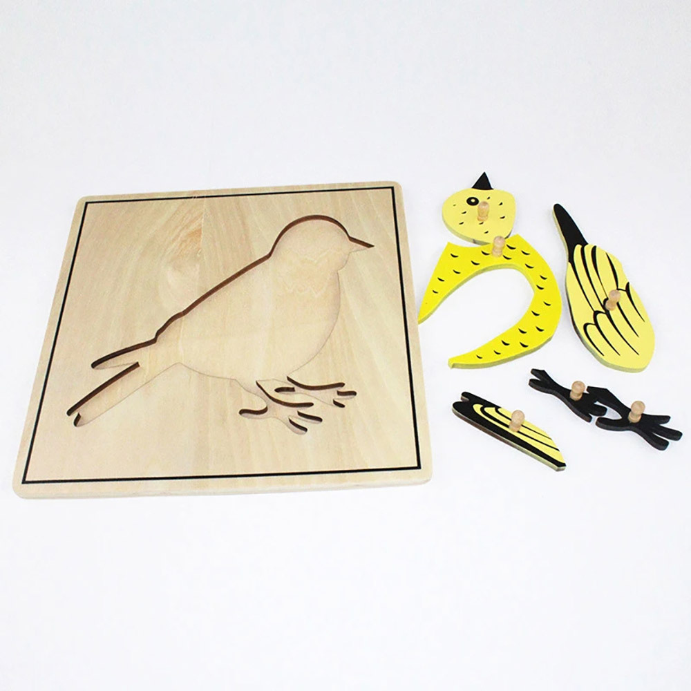 Montessori Wooden Toys For Kids Learning Biology Toys Montessori Mdf Bird Puzzle