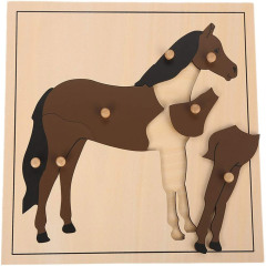 Satrlink Early Baby Montessori Set Science Intelligence Puzzle Animalss Toys Horse Puzzle