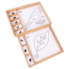 Montessori Biology Botany Materials Educational Nursery Wooden Toy Botany Puzzle Activity Set