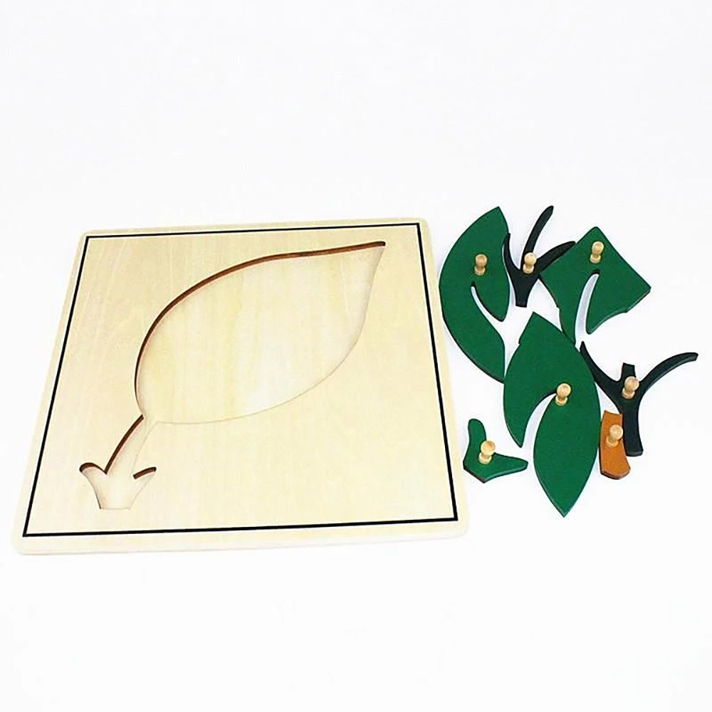 Montessori Materials Wooden Educational Toys Wholesale Montessori Leaf Puzzle For Kindergarten Toys