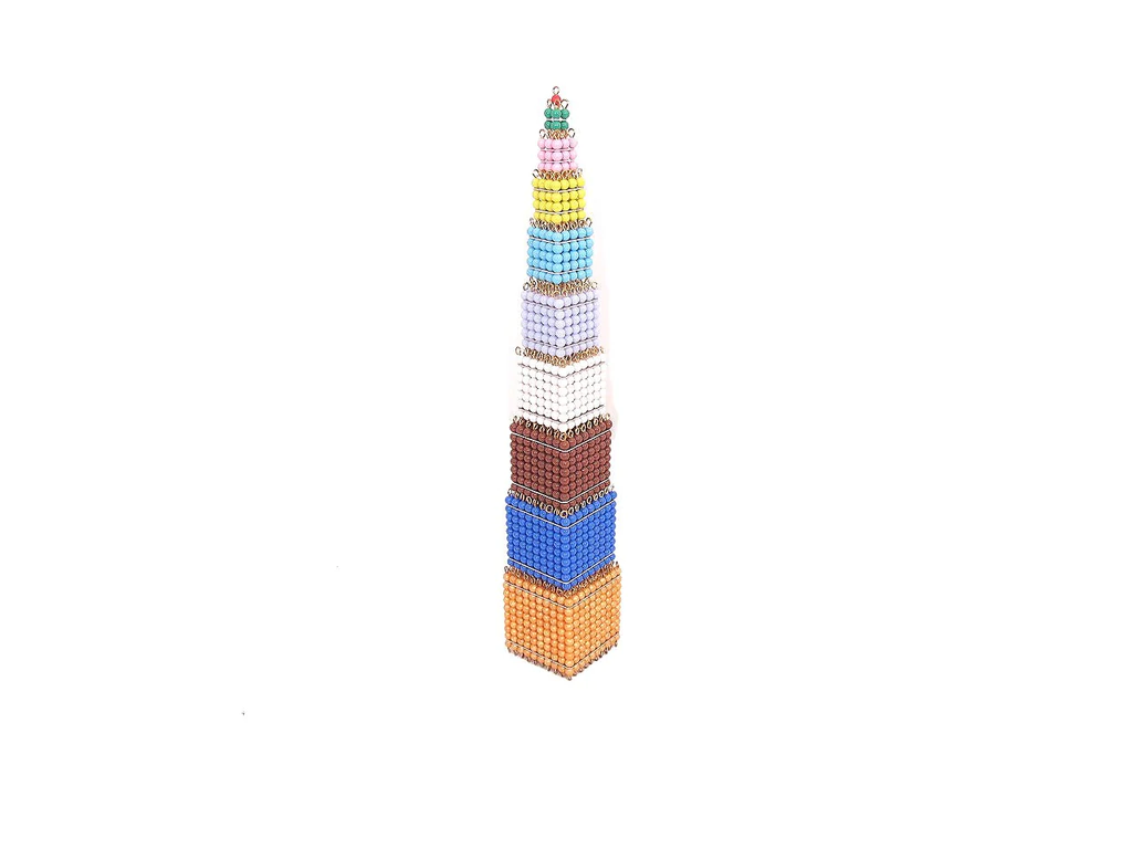Baby Kids Montessori Material Math Learning Early Education Toys Colored Bead Cubes Tower Ladder