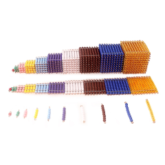 Baby Kids Montessori Material Math Learning Early Education Toys Colored Bead Cubes Tower Ladder