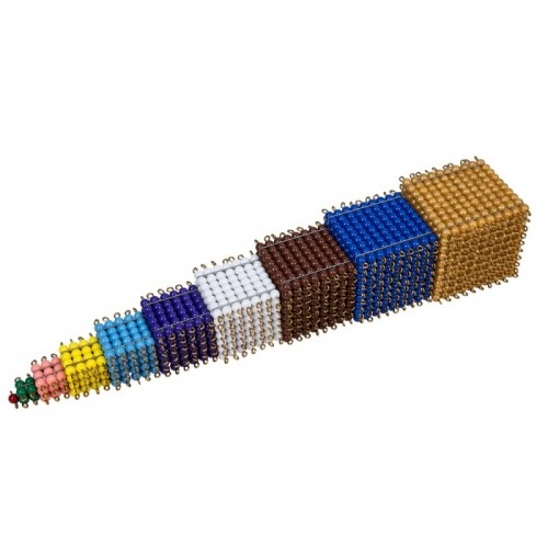 Baby Kids Montessori Material Math Learning Early Education Toys Colored Bead Cubes Tower Ladder