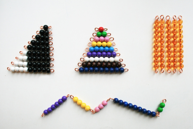Montessori Black and White Checker Board Beads Math Toys Early Childhood Education Learning Toys