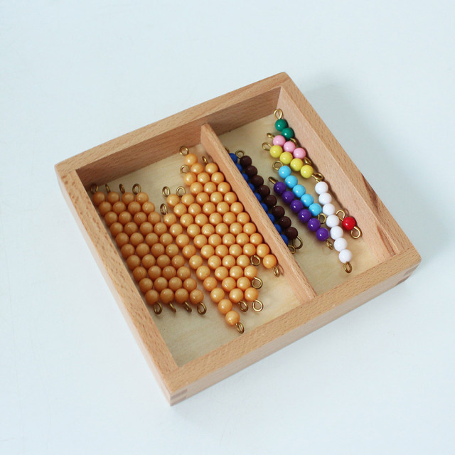 Montessori Math Materials Kids Educational Toys Beads For Ten Board With Box