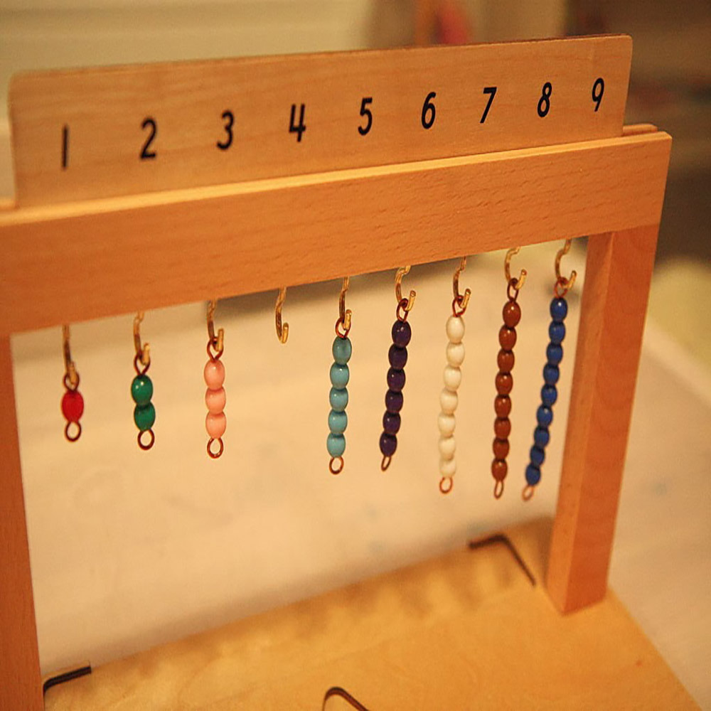 Montessori Hanger For Color Bead Stairs With Beads Montessori Math Mathematics Educational Materials Learning Tools