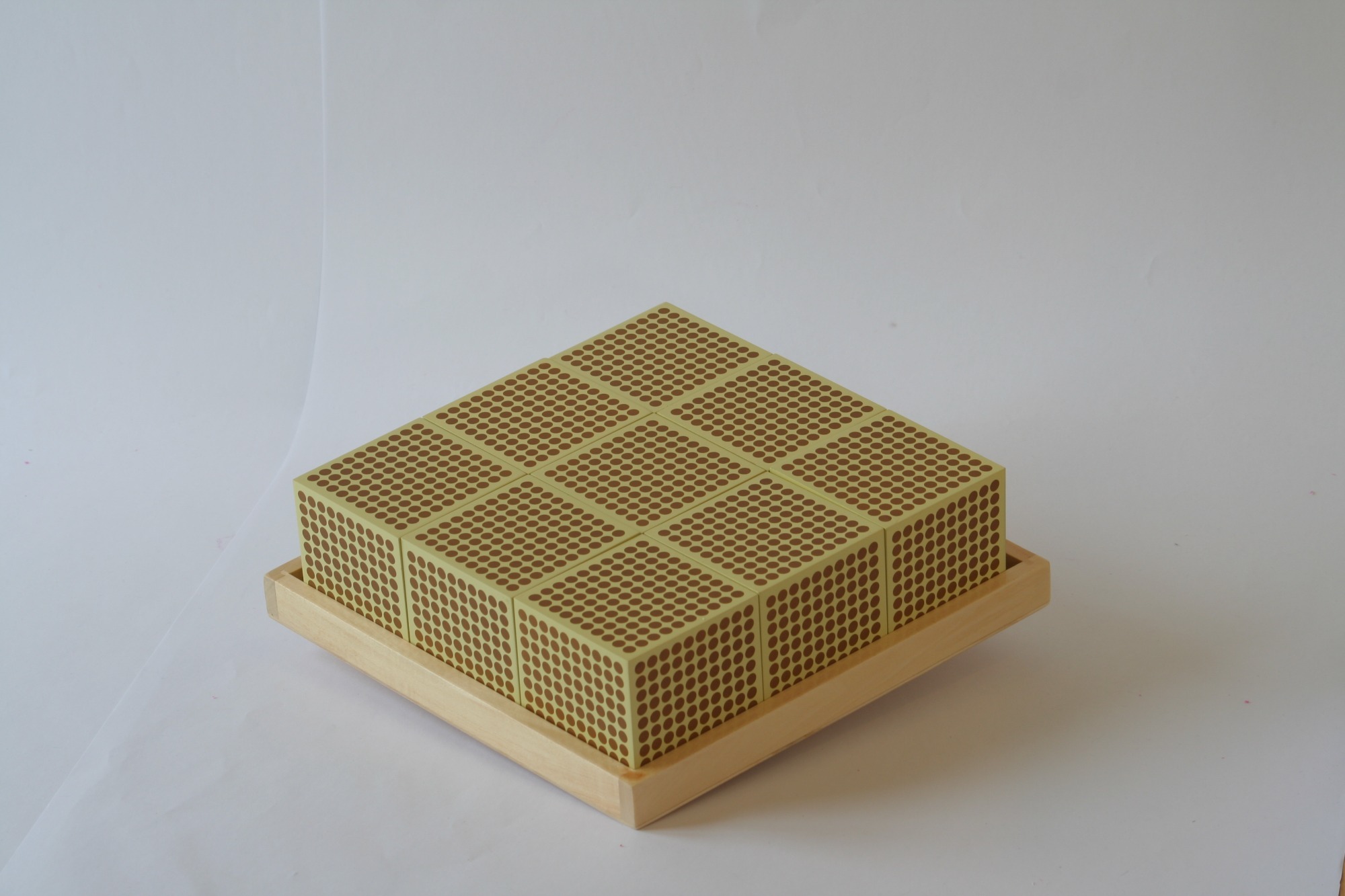 Montessori Wooden tray for 9 thousands cubes Math Games Toys Teaching Aids Montssori Materials