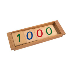 Baby Montessori Equipment Teaching Aids Materials Toy Wooden Number Cards With Box (1-9000)
