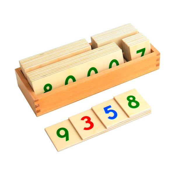 Montessori Teaching Toys 1-9000 Wooden Small Number Cards With Box Kids Educational Wooden Toy