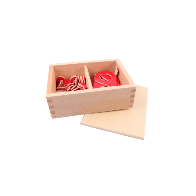 Baby Wooden Math Counting Material Montessori Red Cut out Numeral And Counters Educational Toys