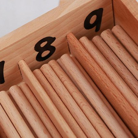 Wooden Kids Toys Educational Math Learning Toys Montessori Spindles 45 Pcs In A Box