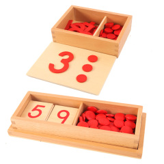 School Teaching Wooden Montessori Mathematics Arithmetic Learning Tools Cards Counters