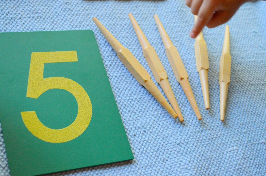 One Spindle Montessori Materials Home School Educational Earning Toys Wooden Toys
