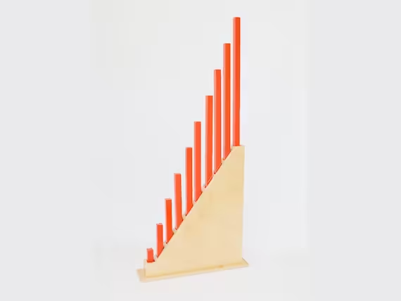 Montessori Number Red Rods With Stand Wood Materials for Kids Professional Teaching Toys Math Number Rods Stand