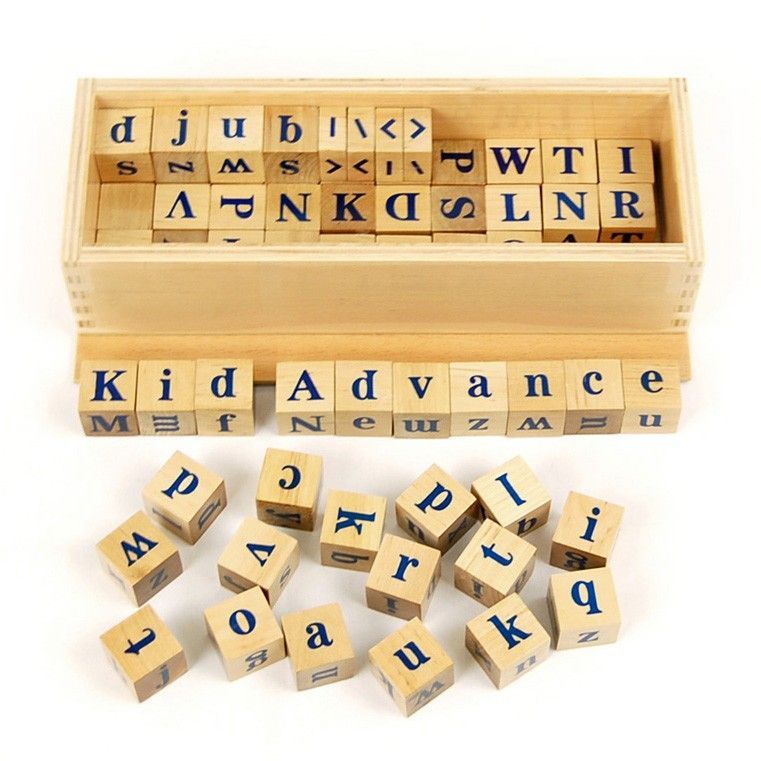 Montessori Early Childhood Educational Materials Alphabet Dice with Box Montessori Toys