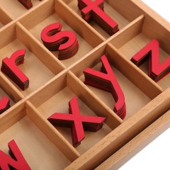 Amazon Hot Sell Wooden Montessori Alphabet Letters Small Moveable Alphabet Educational Toys