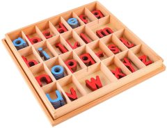 Montessori Wooden Toys Learning Educational Toys Montessori Small Red Movable Alphabet Lowercase For Children