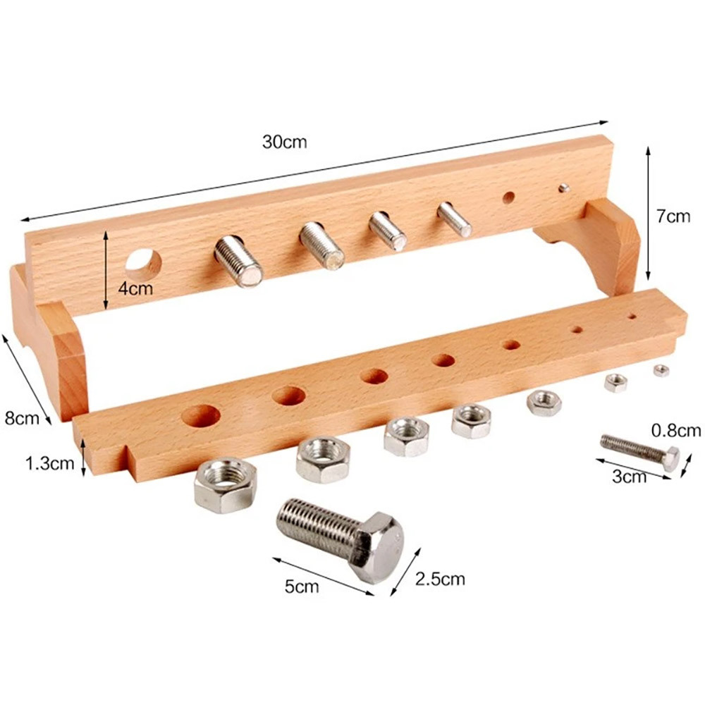 New Wooden Popular Learning Educational Sensorial Montessori Toys Nuts And Bolts